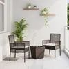Image de Set De Bistro De Jardin 3 PiÃ¨ces Avec Coussins En Poly Rattan Marron