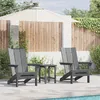 Image de vidaXL Chaises Adirondack Pliables Vidaxl 2 Pcs Gris Clair 74,5x80,5x90 Cm Hdpe, Chaise Adirondack Pliable Vidaxl Gris Clair 74,5x80,5x90 Cm Hdpe
