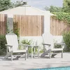 Image de vidaXL Ensemble De Jardin 3 Pièces Vidaxl Blanc Hdpe, Chaise Adirondack Vidaxl Blanche 74x82x91 Cm Hdpe, Table D'appoint Adirondack Vidaxl Blanche 38x38x45 Cm Hdpe