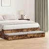 Image de Tiroirs De Lit Vidaxl ChÃªne FumÃ© 150x36,5x16,5 Cm En Bois D'ingÃ©nierie