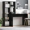 Image de Vidaxl Bureau ChÃªne Noir 138.5 X 55 X 143 Cm Bois D'ingÃ©nierie