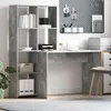 Image de vidaXL Bureau Gris bÃ©ton 138.5 x 55 x 143 cm Bois d'ingÃ©nierie
