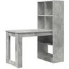 Image de Vidaxl Bureau Avec ÃtagÃ¨re Avec Stockage Gris BÃ©ton 122 X 67 X 145 Cm