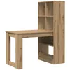 Image de vidaXL Vidaxl Bureau Avec Étagère Avec Stockage Chêne Artisanal 122 X 67 X 145 Cm