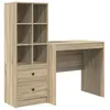 Image de Bureau Vidaxl Avec Rangement En ChÃªne Sonoma En Bois D'ingÃ©nierie, Bureau Vidaxl ChÃªne Sonoma 80x50x76 Cm Bois D'ingÃ©nierie