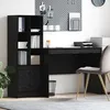 Image de Vidaxl Bureau Avec Rangement En ChÃªne Noir En Bois AgglomÃ©rÃ©