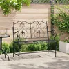 Image de Vidaxl Banc ExtÃ©rieur Noir MÃ©tal Standard Robuste Banc D'extÃ©rieur