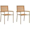 Image de vidaXL Chaises De Jardin Empilables Vidaxl Avec Coussins (2 Pcs) - Beige En Poly Rattan