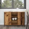 Image de Buffet Vidaxl En Bois Ancien 100x35x70 Cm En Bois D'ingÃ©nierie Et Acier