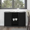 Image de Meuble TV vidaXL en chÃªne noir 100x35x70 cm en bois d'ingÃ©nierie et acier