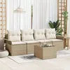 Image de Vidaxl Ensemble De CanapÃ©s De Jardin 5 PiÃ¨ces Avec Coussins Beige En Rattan SynthÃ©tique