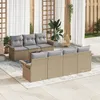 Image de Vidaxl Ensemble De CanapÃ© De Jardin 8 PiÃ¨ces Avec Coussins Beige Poly Rotin