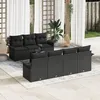 Image de Vidaxl Ensemble De CanapÃ© De Jardin 8 PiÃ¨ces Avec Coussins Noirs En Rotin PolyÃ©thylÃ¨ne