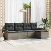 Image de Vidaxl Ensemble De CanapÃ© De Jardin 5 PiÃ¨ces Avec Coussins Gris En Poly Rotin
