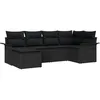 Image de Vidaxl Ensemble De CanapÃ©s De Jardin De 6 PiÃ¨ces Avec Coussins Noir Rattan Poly
