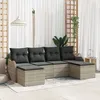 Image de Ensemble De CanapÃ© De Jardin 6 PiÃ¨ces Vidaxl Avec Coussins Gris Clair Rotin SynthÃ©tique, CanapÃ© De Jardin 2 Places Vidaxl Avec Coussins Gris Clair Rotin SynthÃ©tique