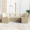 Image de Ensemble De CanapÃ©s De Jardin Vidaxl Ã 6 PiÃ¨ces Avec Coussins Beige Rattan Poly, CanapÃ© De Jardin 2 Places Vidaxl Avec Coussins Beige Rattan Poly