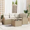 Image de Vidaxl Ensemble De CanapÃ© De Jardin 5 PiÃ¨ces Avec Coussins Marron Rattan Poly