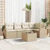 Image de Vidaxl Set De CanapÃ©s De Jardin En 6 PiÃ¨ces Avec Coussins Marron Poly Rattan