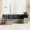 Image de vidaXL Ensemble de 6 CanapÃ©s de Jardin avec Coussins en Rattan Poly Gris Clair