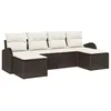 Image de Vidaxl Ensemble De CanapÃ© De Jardin 6 PiÃ¨ces Avec Coussins Marron Polyrotin
