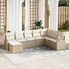 Image de Vidaxl Ensemble De CanapÃ©s De Jardin 8 PiÃ¨ces Beige Rotin, Polyester