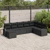 Image de Vidaxl Ensemble De CanapÃ© De Jardin 8 PiÃ¨ces Avec Coussins Noir En Rotin SynthÃ©tique