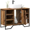 Image de vidaXL Vidaxl Meuble Lavabo Bois Ancien 91x35x60 Cm En Bois D'ingénierie