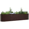 Image de vidaXL Bac surélevé marron vidaXL 400x80x81 cm en acier galvanisé