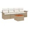 Image de Vidaxl Ensemble De CanapÃ© De Jardin De 5 PiÃ¨ces Avec Coussins Beige En Poly Rattan