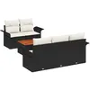 Image de Vidaxl Ensemble De CanapÃ© De Jardin De 6 PiÃ¨ces Avec Coussins Noir Poly Rattan Acacia