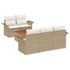 Image de Vidaxl Ensemble De CanapÃ© De Jardin 6 PiÃ¨ces Avec Coussins Beige Poly Rotin Acacia