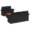 Image de Vidaxl CanapÃ© De Jardin 6 PiÃ¨ces Avec Coussins Noir Poly Rotin Acacia