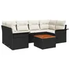 Image de Vidaxl Ensemble De CanapÃ© De Jardin 7 PiÃ¨ces Avec Coussins Noir Poly Rattan Acacia