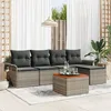 Image de Vidaxl Ensemble De CanapÃ© De Jardin De 6 PiÃ¨ces Avec Coussins En Rotin Gris D'acacia