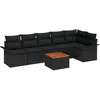 Image de Vidaxl Ensemble De CanapÃ© De Jardin De 7 PiÃ¨ces Avec Coussins Noir En Poly Rotin