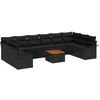 Image de Vidaxl Ensemble De CanapÃ©s De Jardin 11 PiÃ¨ces Avec Coussins Noirs En Poly Rotin