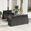 Image de Vidaxl Ensemble De CanapÃ© De Jardin 6 PiÃ¨ces Avec Coussins Noir Poly Rattan Acacia