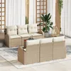 Image de Vidaxl Ensemble De CanapÃ©s De Jardin De 7 PiÃ¨ces Avec Coussins Beige Poly Rattan Acacia