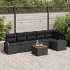 Image de Vidaxl Ensemble De CanapÃ©s De Jardin 7 PiÃ¨ces Coussins Noirs Poly Rattan Acacia