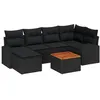Image de vidaXL Ensemble de 7 CanapÃ©s de Jardin avec Coussins Noir Poly Rotin Acacia