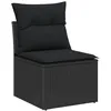 Image de vidaXL Ensemble de 9 CanapÃ©s Jardin avec Coussins Noir Poly Rattan