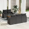 Image de vidaXL Ensemble de 6 canapÃ©s de jardin avec coussins noir en poly rattan
