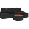 Image de Vidaxl Ensemble De CanapÃ©s De Jardin 6 PiÃ¨ces Avec Coussins Noir Rotin Acacia