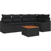 Image de Vidaxl Ensemble De CanapÃ© De Jardin 6 PiÃ¨ces Avec Coussins En Rattan Noir