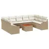 Image de Vidaxl Ensemble De CanapÃ© De Jardin 10 PiÃ¨ces Avec Coussins Beige Poly Rattan Acacia