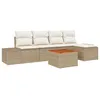 Image de Vidaxl Ensemble De CanapÃ©s De Jardin 6 PiÃ¨ces Avec Coussins Beige Rotin SynthÃ©tique Acacia