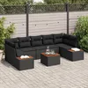 Image de Vidaxl Ensemble De CanapÃ© De Jardin 8 PiÃ¨ces Avec Coussins Noirs En Poly Rattan