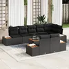 Image de Vidaxl Ensemble De CanapÃ© De Jardin 9 PiÃ¨ces Avec Coussins, Rotin SynthÃ©tique Noir, Acacia