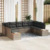 Image de Vidaxl Ensemble De CanapÃ© De Jardin 9 PiÃ¨ces Avec Coussins Gris En Rotin